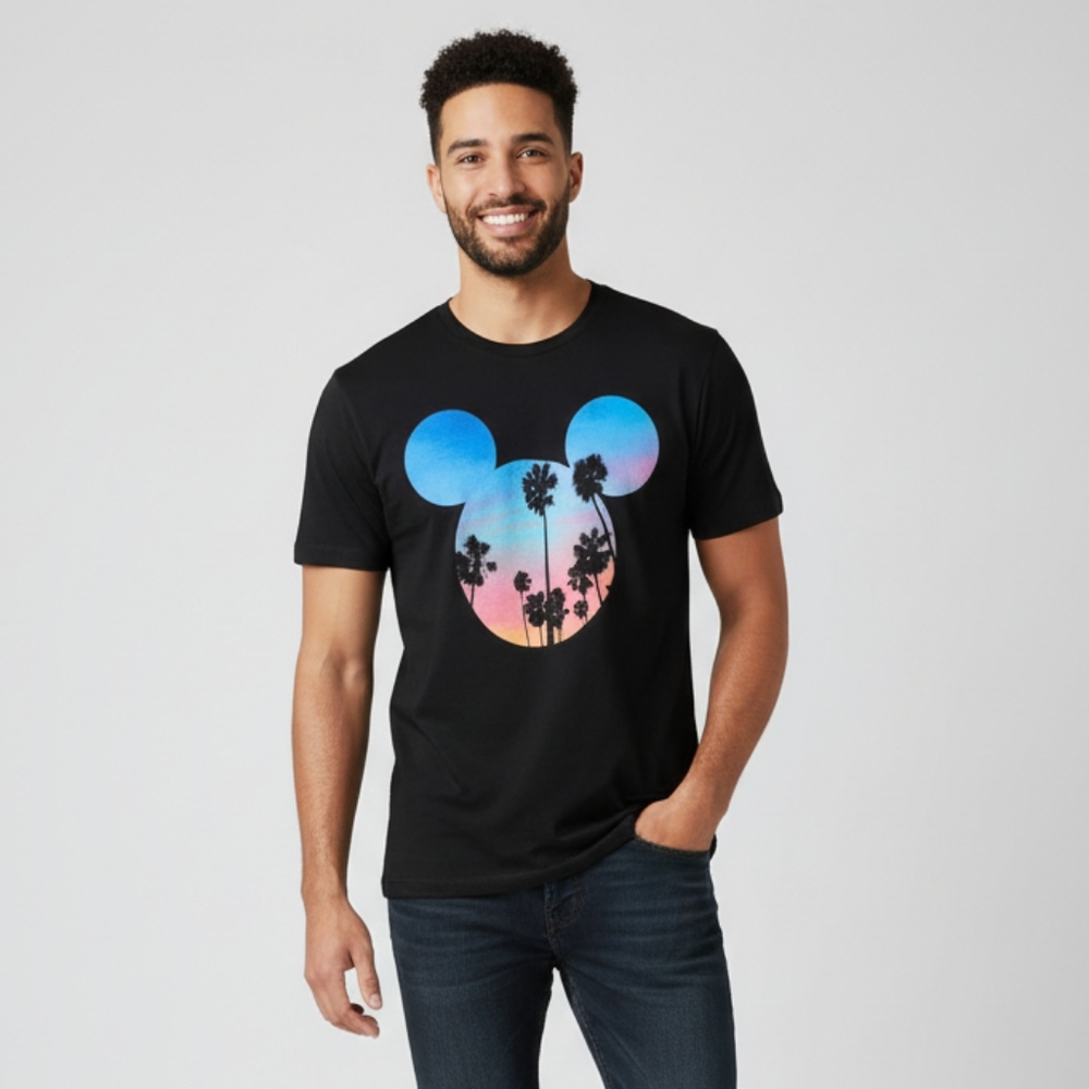 Disney Men's Black Neff Collection Mickey Mouse Short Sleeve T-Shirt Size Medium
